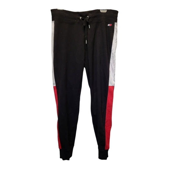 Tommy Hilfiger Black and Red Soft Jogger Sweatpants - Size L - Picture 2 of 5